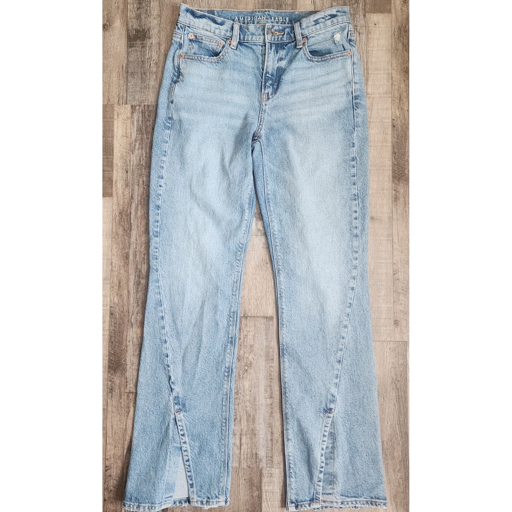 American Eagle AEO 90s Bootcut Jeans Womens Size 4 Blue Light Wash Denim Stretch